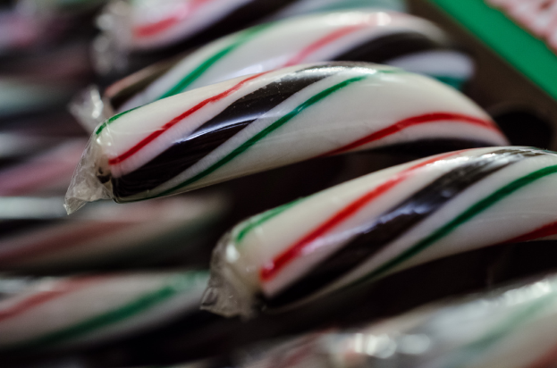 Verschiedene Pralinen sind ordentlich in einer Schachtel angeordnet und verpackt.