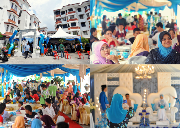 Ein Collage-Bild mit mehreren Personen und einem Gebäude auf der linken Seite.